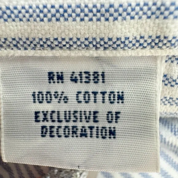 POLO RALPH LAUREN CLASSIC FIT BLUE/WHITE STRIPED COTTON OXFORD BUTTON DOWN SHIRT